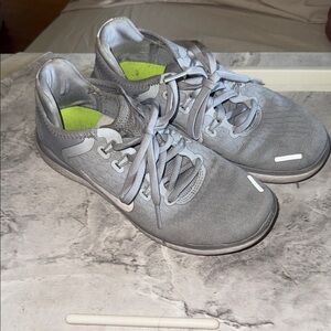Nike Gray and Lime Green Women's Sneakers